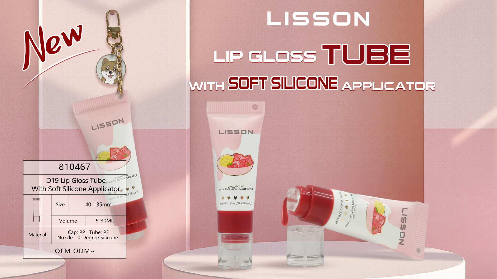 Lip Gloss Tube With Super Soft Silicone Applicator