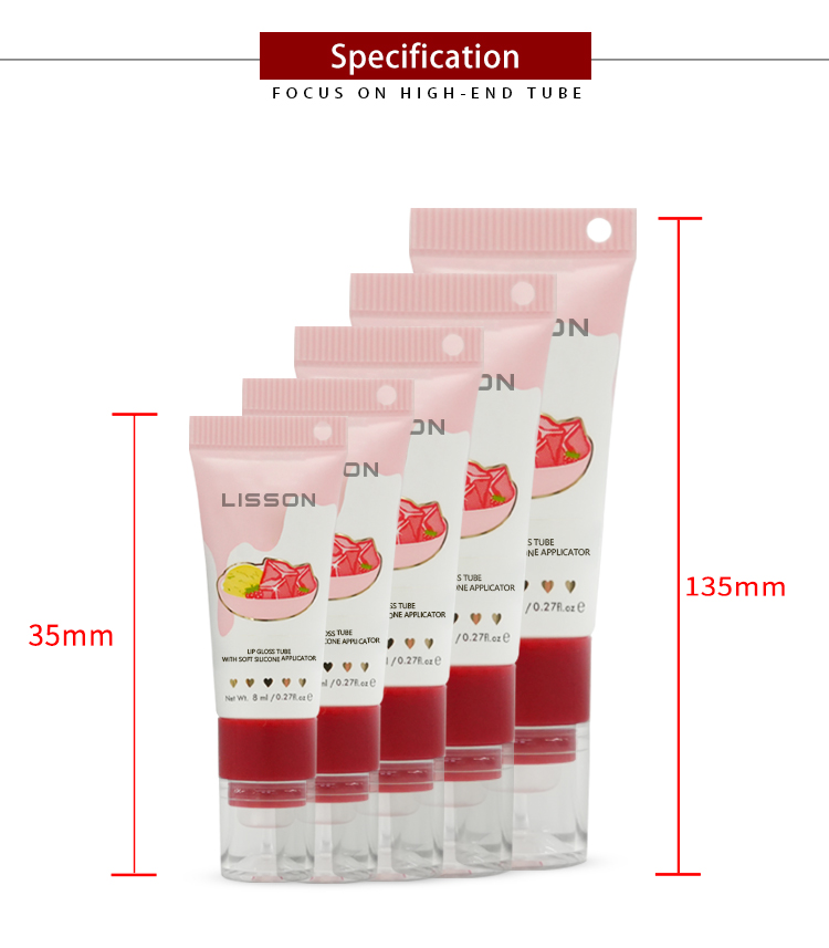 Lip Gloss Tube With Super Soft Silicone Applicator Lip Gloss Tube With Super Soft Silicone Applicator