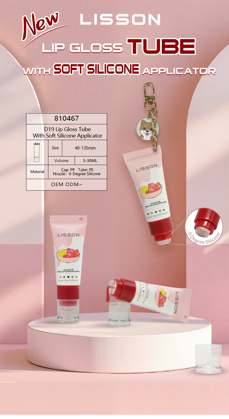 Lip Gloss Tube With Super Soft Silicone Applicator Lip Gloss Tube With Super Soft Silicone Applicator