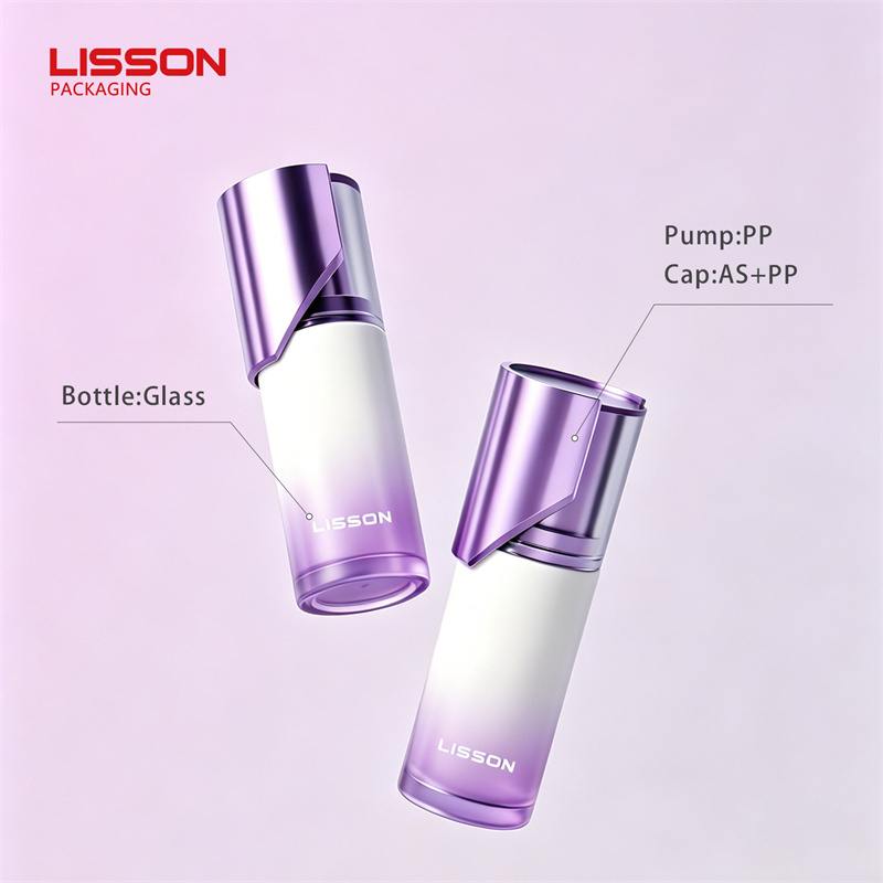 Luxury Purple Glass Pump Bottle