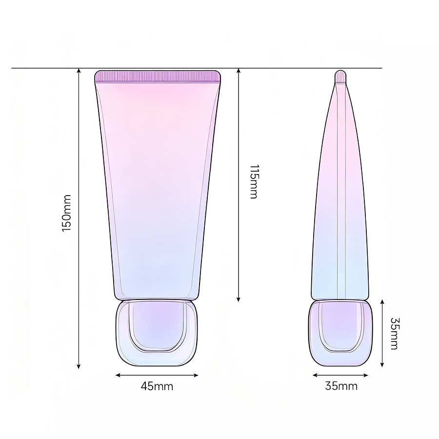 Custom cosmetic tube dimensions capacity and structural blueprint