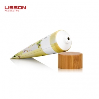 Emballage de tube cosmétique écologique de 3,4 oz avec capuchon en bambou