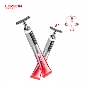 Crème contour des yeux vibrante en tube en forme de T, logo imprimé