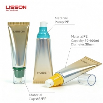 Tube cosmétique souple avec pompe bombée