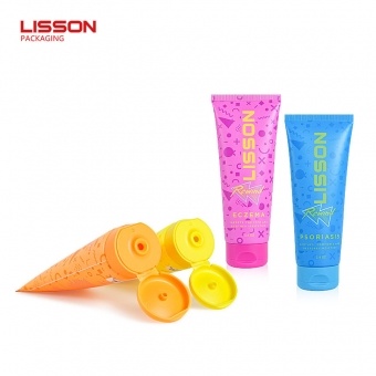 Tube cosmétique souple en plastique avec bouchon à clapet