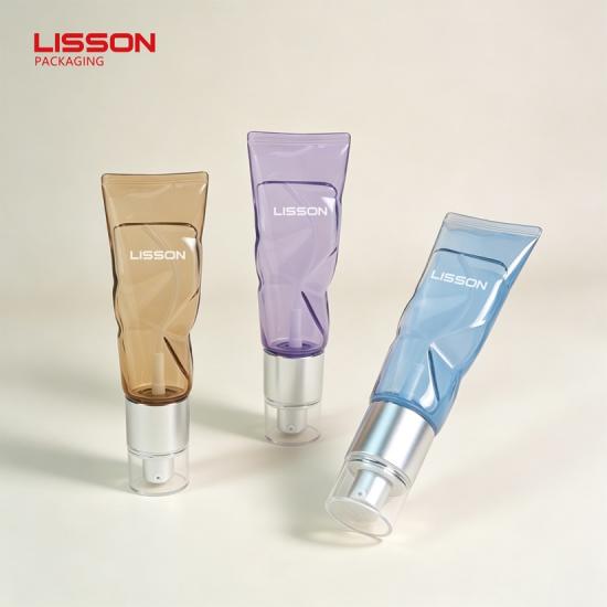 Tube cosmétique de luxe transparent en PETG avec pompe à lotion