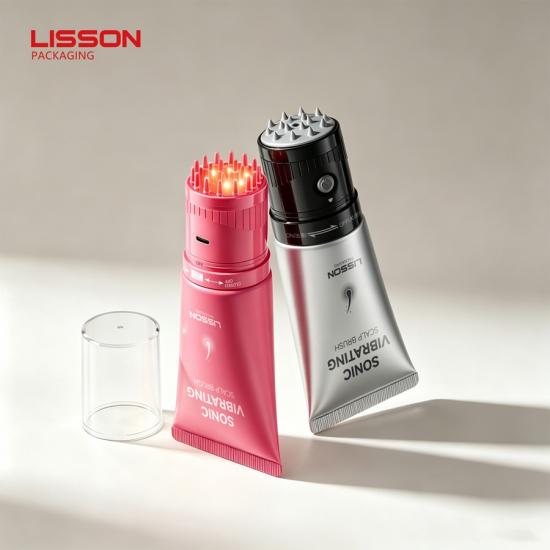 Tube/flacon de soin du cuir chevelu avec brosse vibrante sonique