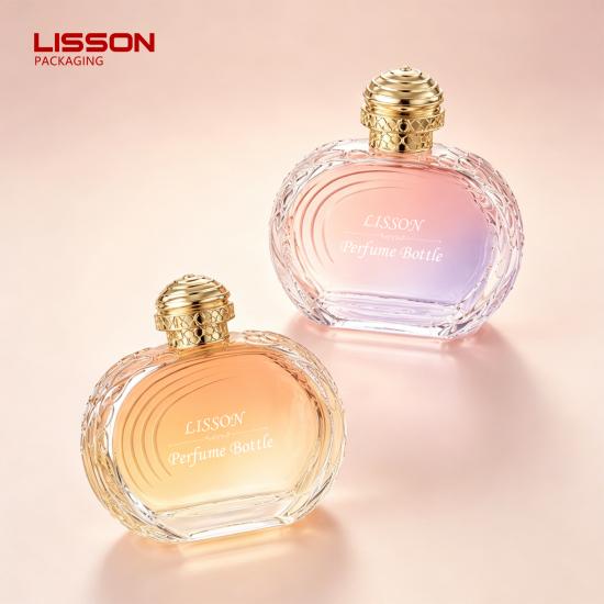 Flacon de parfum en verre gaufré de style rococo luxueux