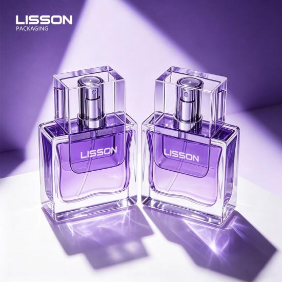flacon en verre carré plat de parfum de 15 ml 30 ml