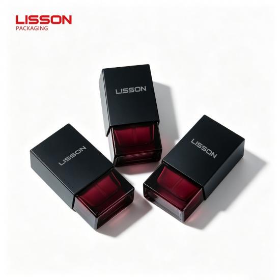 Flacon vaporisateur de parfum carré plat en verre vide de 30 ml