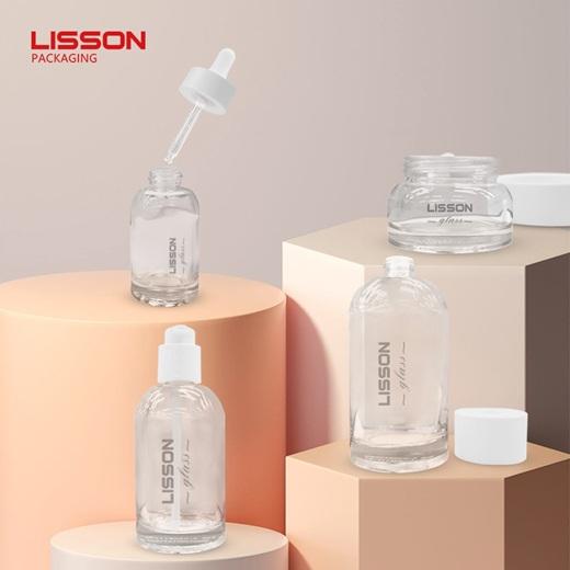 Ensemble de bouteilles d'emballage cosmétique en verre de luxe