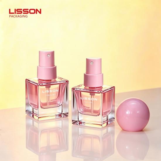 Flacon vaporisateur de parfum carré en verre personnalisé de 30 ml