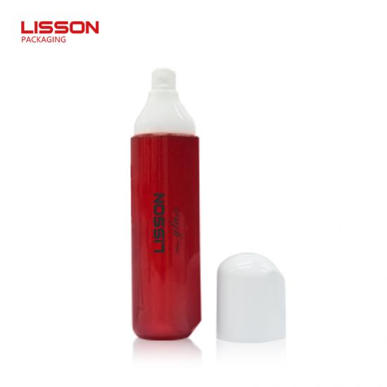 Ensemble de flacons et pots de luxe en verre rouge pour soins de la peau
