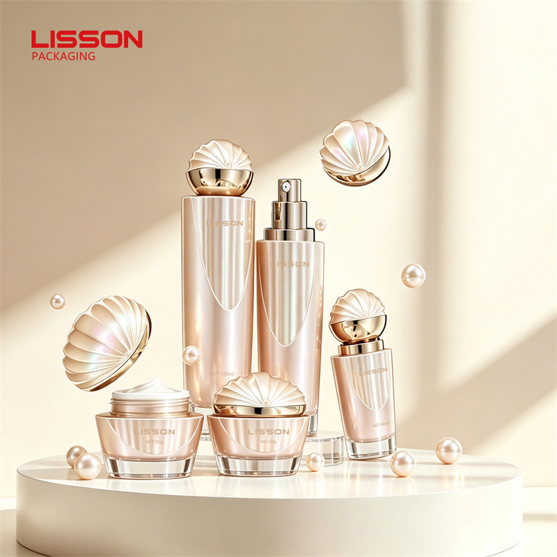 luxury glass skincare bottle and jar