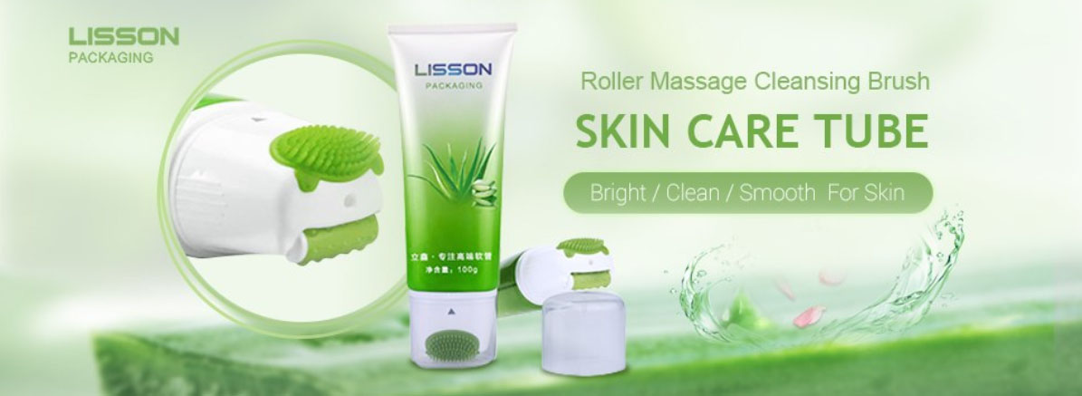 Rouleau de massage nettoyant spécial pour le soin du visage, tube en plastique